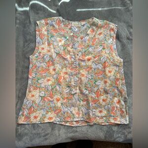 Vintage Victoria’s Secret Gold Label Sleeveless Floral Blouse, Size L